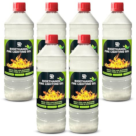 PRIMES DIY Firelighter Gel 6 Litre, Bioethanol Fuel for Fire Lighters, Camping Fire Pit, BBQ, Ethanol Fire, Natural Firelighters for Wood Burners, Burn Gel for Coal, Stoves & Chafing Fuel