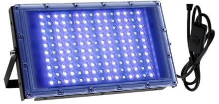 YQVEOT Ultraviolettes Licht für Kleber,Schwarzlichtlampe, LED-UV-Flutlicht 150 LEDs 300 W UV-Licht wasserdichte Lampe for UV-Kleber-Härtung 3D-Druck-Leiterplatten-Härtung