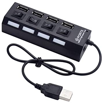 Angoily USB Hub Sockets Independent USB Divider and Needs for Desktop Laptop Use
