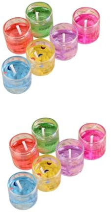 Ciieeo 2 Sätze 6 Packung Gelee Kerzen Duftend Geburtstagstorte Kerzen Teelichter Valentinsgrüße Batterie Dekorationen Aus Roségold Geburtstags Plastik 6 Stück * 2