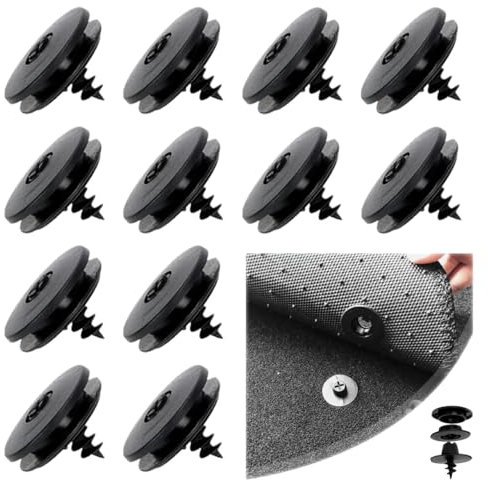 KEQAR 12 Stück 3-in-1 Universal Auto Fußmatten Clip, Befestigungsclips für Autoteppiche, Druckknopf und Fixclips Befestigung am Autoteppich
