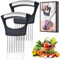 Ptyism 2 Pcs Onion Slicer(with Protective Cover) Onion Holder For丨Vegetable Slicer Holder,Meat Slices Tool for Cutting Vegetable, Fruit, Potato, Avocados, Meat