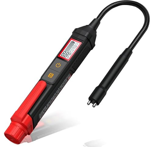 GBKDQQ Tester del liquido dei freni per auto [DOT3/DOT4/DOT5.1] con indicatore LED e funzione di conservazione dei dati, tester del liquido dei freni, strumento di test diagnostico, calibrato per