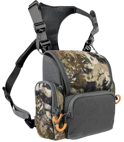Ferricult Fernglasgeschirr, atmungsaktiv, verstellbar, Jagd-Brusttasche mit mehreren Taschen, wasserdichte Jagdtasche für Männer und Frauen, Tarnung, Jour de Pâques