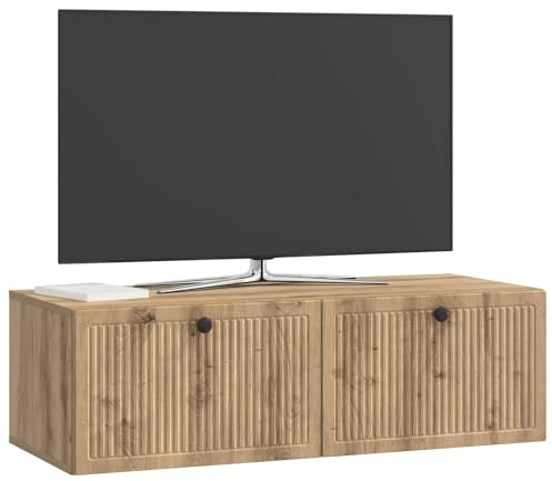 vidaXL Wandmontierter TV-Schrank Artisan-Eiche 98 x 41 x 30 cm, Moderner Wohnraum, rechteckiger TV-Schrank, viel Stauraum, Wandmontage, kompakter Organizer fürs Zuhause