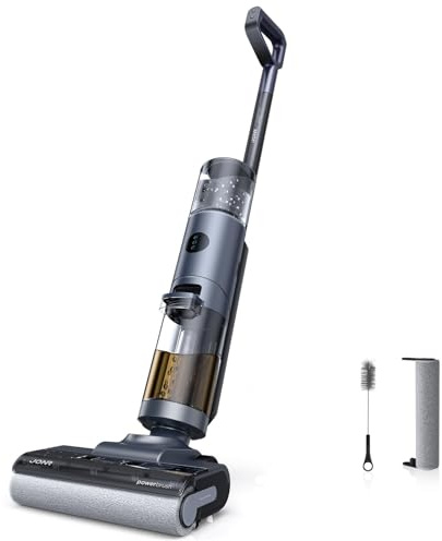 JONR ED12 Pro Aspirateur humide et sec sans fil, nettoyage triangulaire, nettoyage automatique de l'eau chaude, séchage à l'air chaud, réservoir d'eau de 850 ml, poils anti-enchevêtrements pour sols