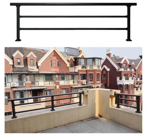Rialzo Altezza Recinzione Robusta Muretto Basso, Corrimano Nero Anti Scavalco Balcone Patio Terrazza Tetto Ristrutturazione