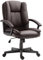 HOMCOM Office Chair, Computer Desk Chair, PU Leather Mid Back Executive Chair with Adjustable Height and Swivel Rolling Wheels for Home Study, Brown
