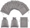 nbeads 50 Stück Jute Kordelzug Geschenktüten, Säckchen Taschen Jute Säcke Schmuck Beutel Für Ostern Hochzeit Gunsten Geschenke Verpackung und DIY Handwerk, 13,5~14×9,5~10 cm, Grau
