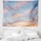 ABAKUHAUS Himmel Wandteppich, Wolken Sonnenuntergang aus Weiches Mikrofaser Stoff Waschbar ohne Verblassen Digitaldruck, 150 x 110 cm, Blassblau Gelb Pfirsich