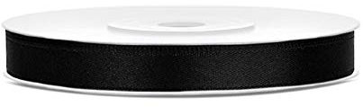 Satinband 25m x 6/12/25/38/50/100mm Geschenkband Schleifen (schwarz, 6mm)