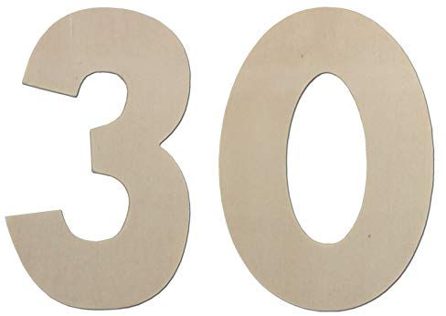 Deko Zahlen - Geburtstagsdeko 30 Geburtstag aus Holz - Ideale Geburtstag Geschenkideen oder als Party Tischdeko (7,5 cm)