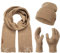 Rock Creek Winter Mütze Schal Handschuh-Set Geschenkset Wintermütze Winterschal Winterhandschuhe Herrenmütze Damenmütze U-100 Beige Einheitsgröße