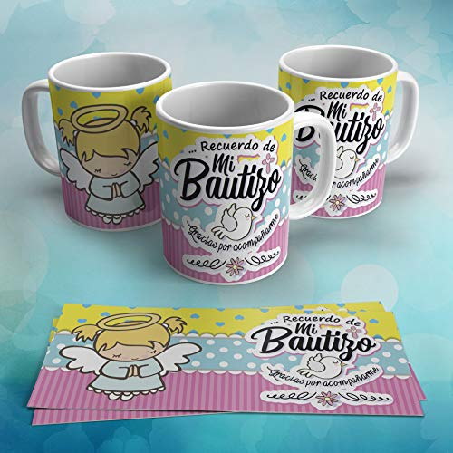 Super tazas ideal recuerdo bautizo y comuniones de niños