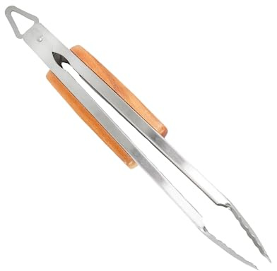 BBQ-AID Pro BBQ Tongs for Grill - 17 Professional Grade Barbecue Tongs for Cooking- Solid & Sturdy - Built with 304 Grade Stainless Steel and Acacia Wood - Heavy Duty Built to Last Kitchen essential.