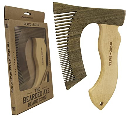 THE BEARDED AXE BEARD COMB | Original | Green Sandalwood / Boxwood | Artisan Crafted & Handmade