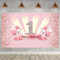 1. Geburtstag Banner 1 Geburtstag Deko Mädchen, Stoff Schild Poster 1. Jahrestag Party Geburtstagsbanner Tischschmuck Plakat, Glitzern Rosa Party Dekoration