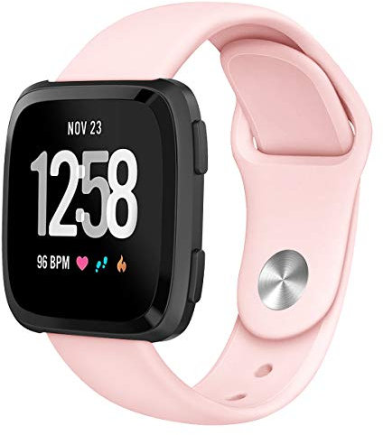 Kompatibel mit Fitbit Versa 2 Armband Silikon Sport Ersatzarmband für Fitbit Versa 2 Ersatz Band Einstellbar Weiches Sportarmband für Fitbit Versa 2 (Rosa,Versa 2)