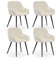 CLIPOP Esszimmerstühle 4er Set Samt Armlehnenstühle Gepolstert Polsterstuhl Küchenstuhl Wohnzimmerstuhl Stühle Esszimmer mit Armlehne und Metallbeinen (4er Set, Samt Beige)