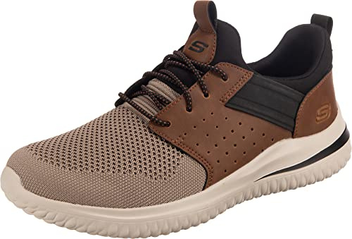 Skechers Herren Delson 3.0 Cicada Sneaker | Lässiger, luftgekühlter Memory-Schaum, Goga-Mattenbogen, leichtes Mesh-Strick