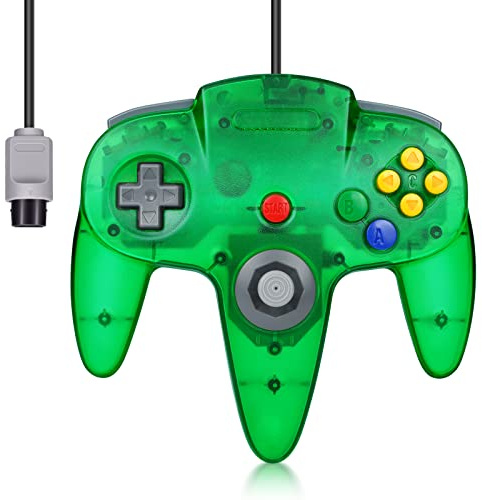 FISUPER Manette de jeu classique filaire N64 pour console N64 (vert clair)
