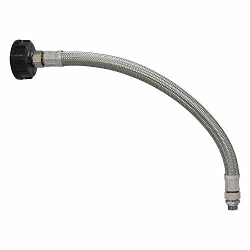 qpool24 Fassdeckel als IBC-Anschluss-Set für Weidetränken 3/4'' x 750 mm, Deckel HDPE als IBC Container Zubehör für die Bewässerung im Garten oder Wasserkanister mit Hahn