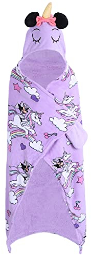 sarcia.eu Minnie Unicorn Einhorn Disney Überwurf/Decke mit Kapuze, violett