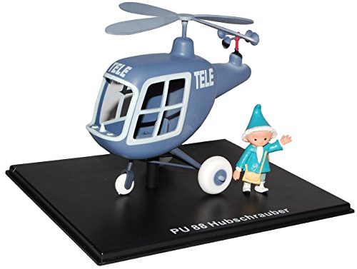 alles-meine.de GmbH unser Sandmännchen Figur - Hubschrauber PU 88 - Set incl. Vitrine - Miniatur Figur Traummobile - Sandmann - Sammlermodell - Sammelfigur auch für Puppenstube -..