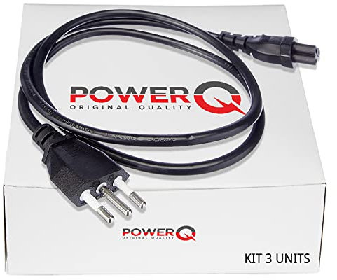 Cavo di Alimentazione Tripolare con 25 Anni di Garanzia per PC Notebook Computer Portatili Spina Italiana 10A Presa Trifoglio C5 1,80 Metri (NEW ECO PACKAGING) kit 3 unità