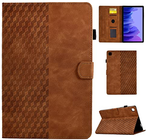 Hülle für Samsung Galaxy Tab A7 10,4 Zoll 2022/2020, PU Leder Tablette Schützhülle für SM-T500/SM-T503/SM-T505/SM-T507 Multi-Winkel Ständer Cover Case mit Auto Schlaf/Wach für Galaxy Tab A7, Braun