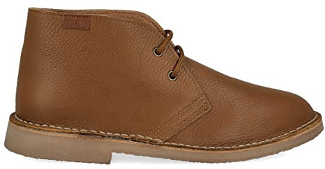 PAYMA - Stivali Stivaletti Safari Deserto in Pelle per Uomo e Donna. Fatto in Spagna. Scarpa Chukka Pelle Liscia Sport. Suola Gomma. Colore: Camel Liscio, Taglia: EU 38