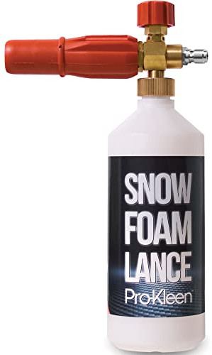 Pro-Kleen Snow Foam Lance 1/4 Inch Quick Connect and Release Car Wash Foam Cannon, Adjustable Nozzle High Pressure Washer Soap Dispenser Bottle (1L)