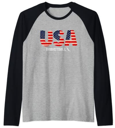USA Team 2021 Basketball 2021 USA Trikot Amerikanische Flagge Raglan