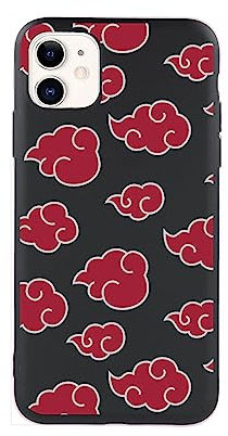Akatsuki Coque pour iPhone 11 Officiel Naruto pour protéger votre téléphone portable en silicone liquide noir souple avec licence officielle