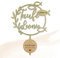 Birdart Box® Taufe Tortenstecker mit Namen – personalisierter Tortenstecker aus umweltfreundlichem Holz, stabiler Cake Topper 15cm Durchmesser (Gold)