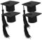RORPOIR Mini Doctor Hat Props 4 Pack of Graduation Hat Bottle Caps for Home Parties Decorative Wine Bottle Toppers Classic Style