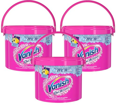 Vanish Détachant Oxi Action Poudre efficace dès 20° - Lot de 3 Pots de 2,7kg