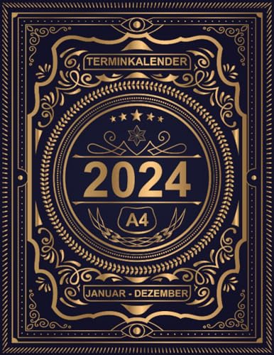 Terminplaner 2024: Wochenplaner von Januar bis Dezember, Terminkalender mit Uhrzeit 1 Woche auf 2 Seiten, und vielseitigem Zusatznutzen