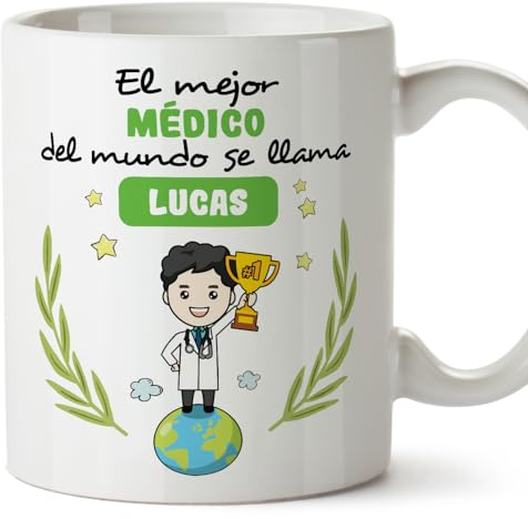MUGFFINS Tazas Personalizadas para MÉDICO hombre - En Español - Eres Mejor del Mundo - 11 oz / 330 ml - Regalo Personalizable original y divertido