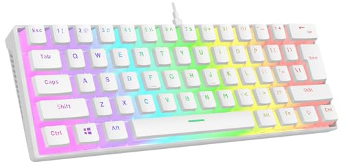 Rampage RADIANT K11 White Type-C Connected RGB Pudding Keyboard US Layout Red Switch Gaming Keyboard