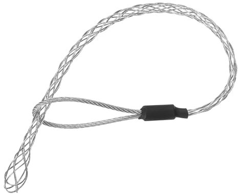 sourcing map Cable Pulling Grip for 6-10mm Cable(Black) 27cm,0.9FT Wire Mesh Puller Socks Grip Single Head Galvanizing Steel Wire Grips Net Cover Smooth