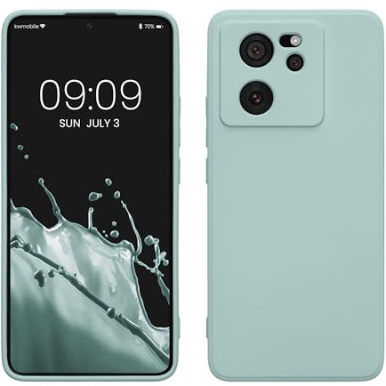 kwmobile Slim Case kompatibel mit Xiaomi 13T / 13T Pro Hülle - Handyhülle aus Silikon in Cool Mint