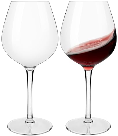 HAHASHOW Incassable Verres à vin Rouge, Tritan-Plastique Verres à Pied, 500 ml Verres à Vin Blanc résistants au lave-vaisselle, Lot de 2