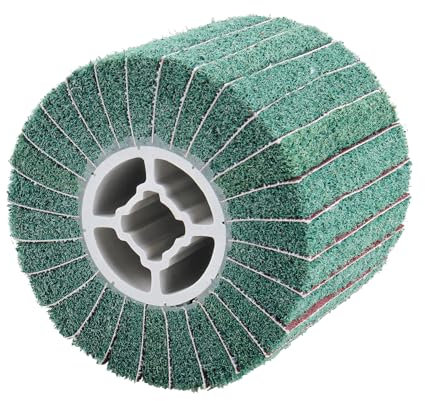 ONLISUM Satinierwalze Schleifmop Schleifwalze Nylonbürste Polierbürste Schleifwalze Bürste Körnung 240 für Satiniermaschinen（120 x 100mm）