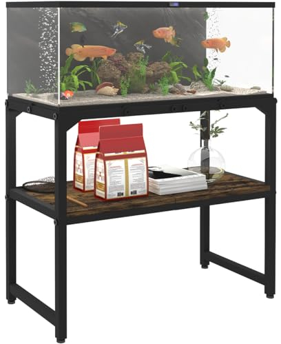 Mondazie 20 Gallonen hoher randloser Aquariumständer mit Ablage zur Aufbewahrung, 2 Etagen, Metall-Aquariumständer, Züchtertank, Schildkröte, Reptilien-Terrarien, Ständer für Heimbüro, 61 x 30,5 x