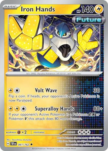 Iron Hands 061/162 Uncommon Pokemon Card | Temporal Forces Set | Scarlet & Violet Series | Titan Authenticated