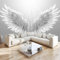 Grau 3D Fototapete Graue Engelsflügel Hochwertige Qualität Vlies Wandtapete, Für Schlafzimmer Wohnzimmer Wanddekoration - Einfach Anzubringen B400 X H280 Cm