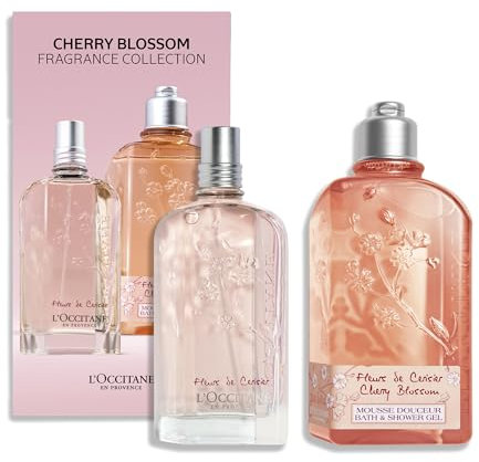 L'OCCITANE Cherry Blossom Fragrance Collection | Sweet & Floral Scented | Vegan & 96% Readily Biodegradable | Premium & Clean Beauty Fragrance Gift Set for Her