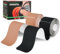 PHYTOP Kinesiologie Tape (40 Streifen, 25cm x 5cm) | Latexfreie Physio Tape für Sport | Kinesiotapes ideal zur Unterstützung von Knie, Schulter und Ellbogen (Schwarz + Beige, 5 m x 5 cm)