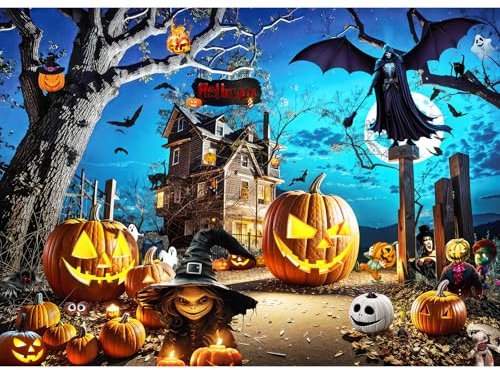 HUADADA Puzzle 1000 Teile, Puzzle Erwachsene, 1000 Teile Puzzle für Erwachsene, Impossible Puzzle, Puzzle-Geschenk, Clevere Rätsel, Puzzle Farbenfrohes, Puzzle mit Verrücktes Halloween-Motiv